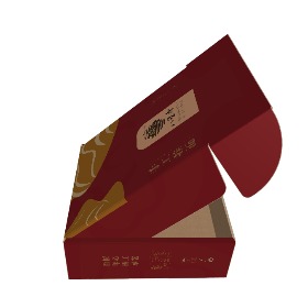一体成型盒翻盖盒飞机盒手工挂面包装红色
