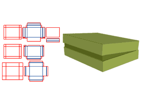 对口翻盖礼盒,外盒V槽,内盒地盒V槽