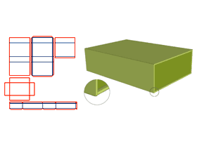 书型翻盖V槽,内盒半穿+裱纸围边,内盒裱纸围边